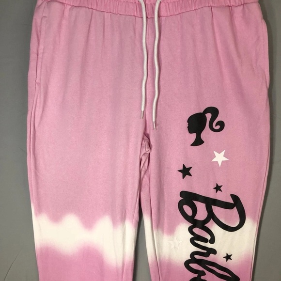 Barbie Pink Sweatpants Big Logo Juniors Size XL Barbie Core - Picture 4 of 7